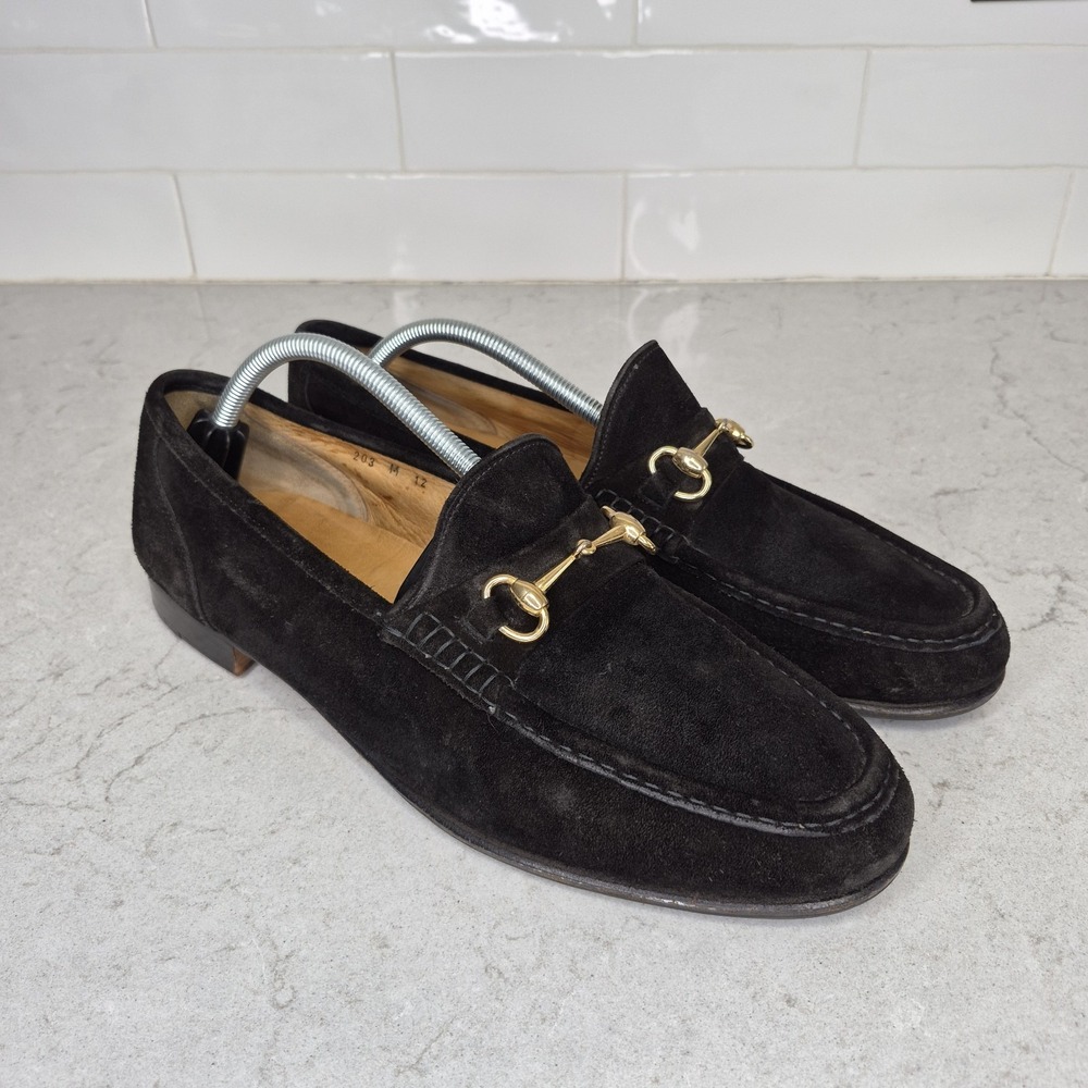 Church's Black Suede Horsebit Loafers Men's UK 12 / US 13 England Gucci Style